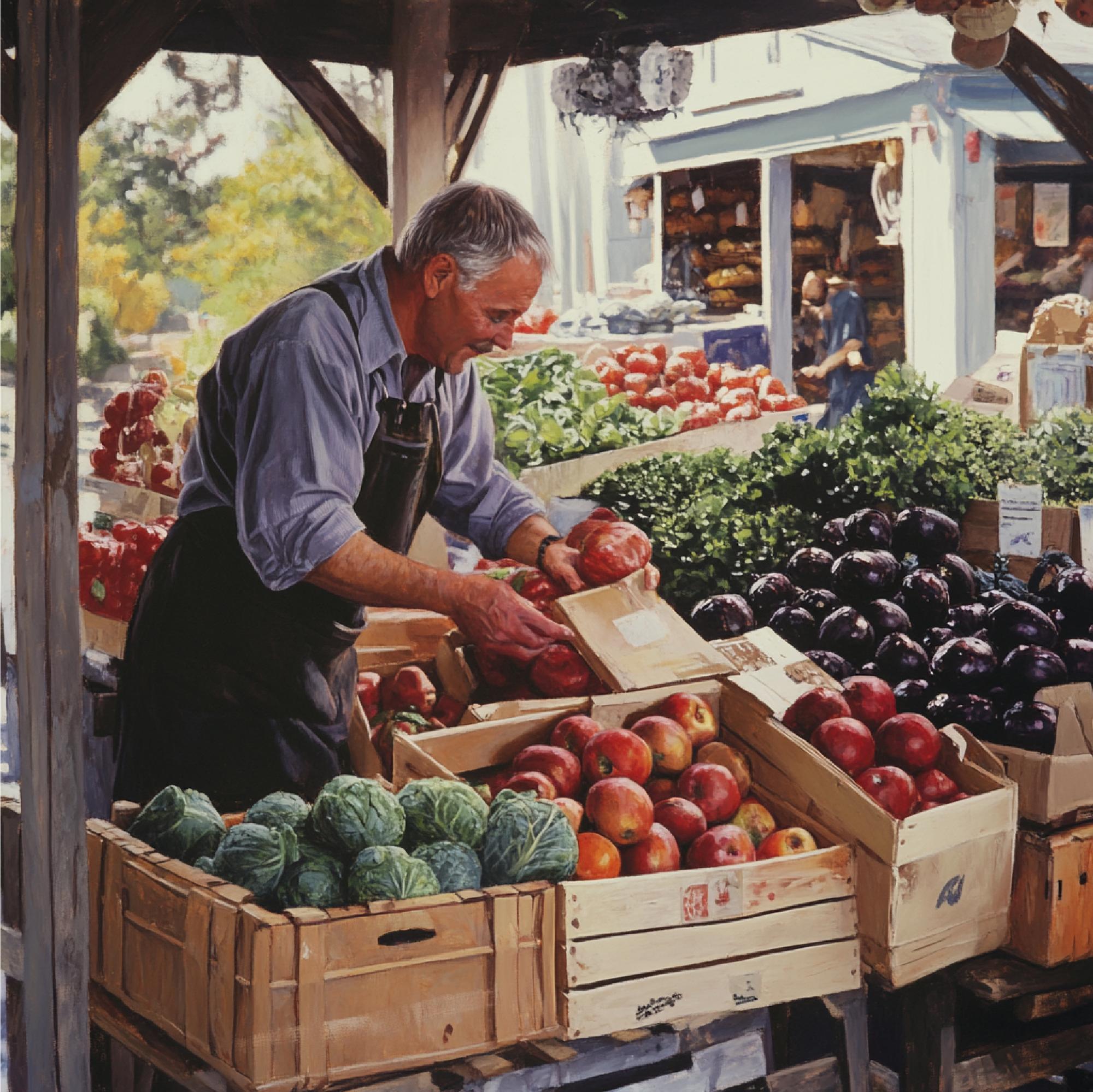 Ingredienti freschi sul banco del mercato